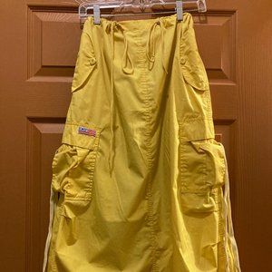 UFO Y2K Raver Parachute Cargo Midi Skirt Yellow SM / M